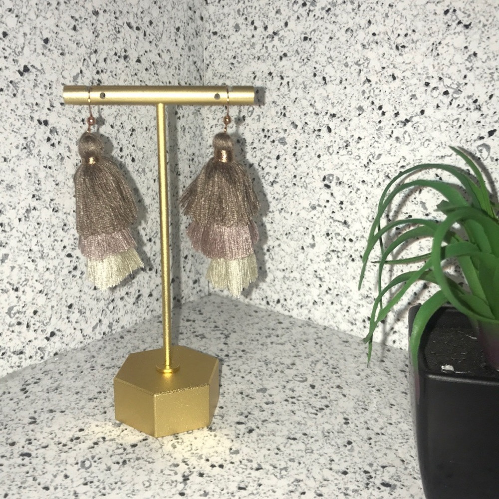 Brown ombré tassel earrings